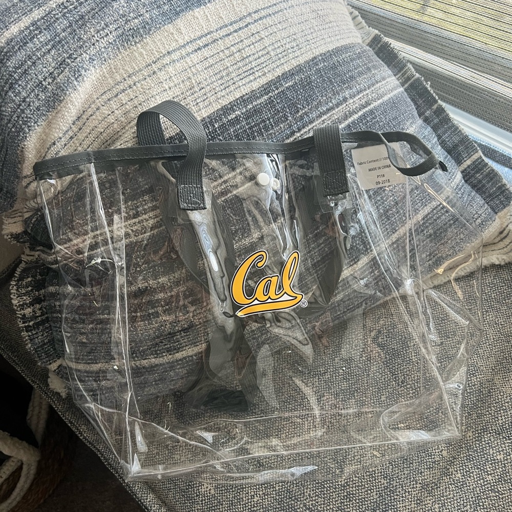 Super cute clear Cal Berkeley tote bag